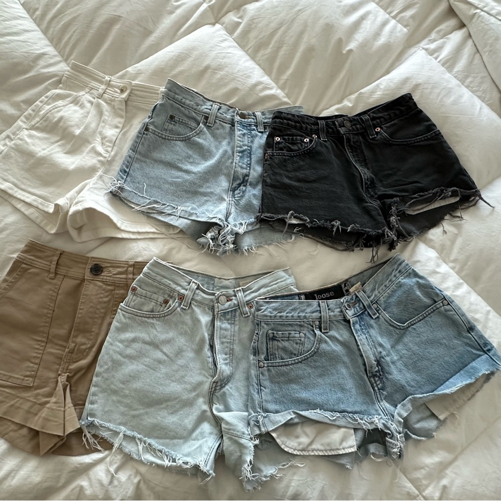6 vintage denim shorts bundle